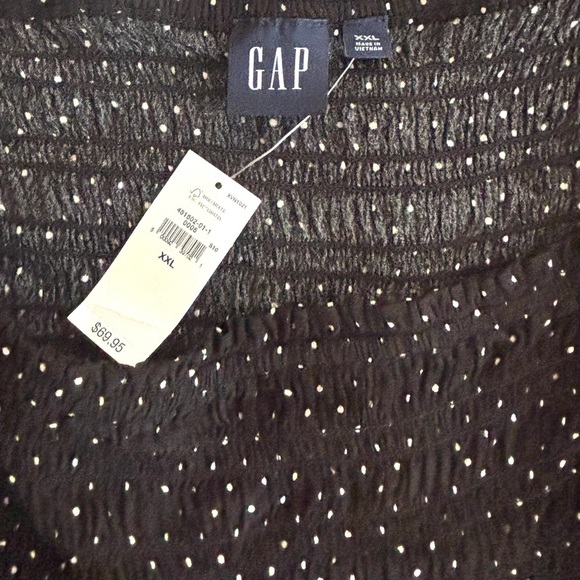 NWT GAP Black/Polkadot Rayon Square Neck Off Shoulder Peplum Peasant Top (XXL) - Picture 3 of 15